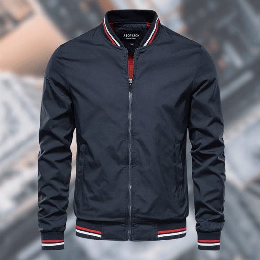 Herrenjacke, Bomber-Stil, modernes Polyester und Baumwolle-1