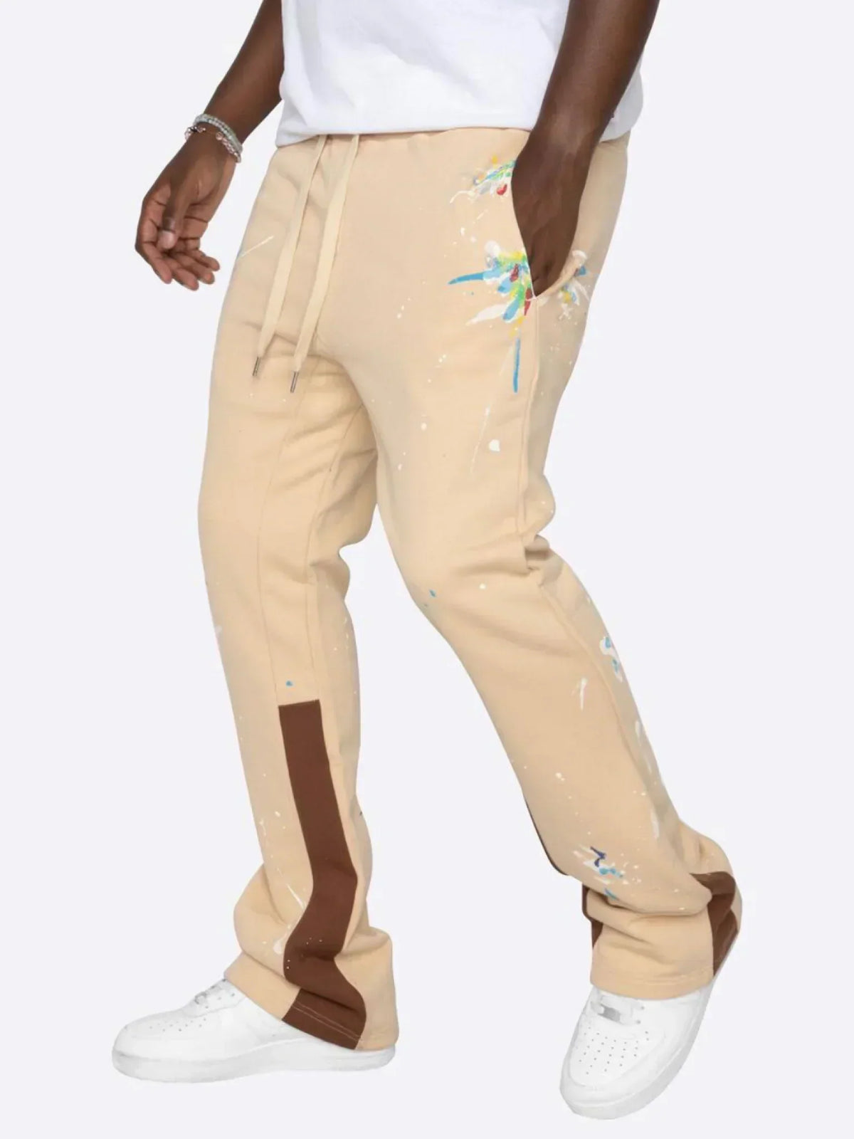 Damen-Flared-Sweatpants, Farbspritzer Baumwolle-1