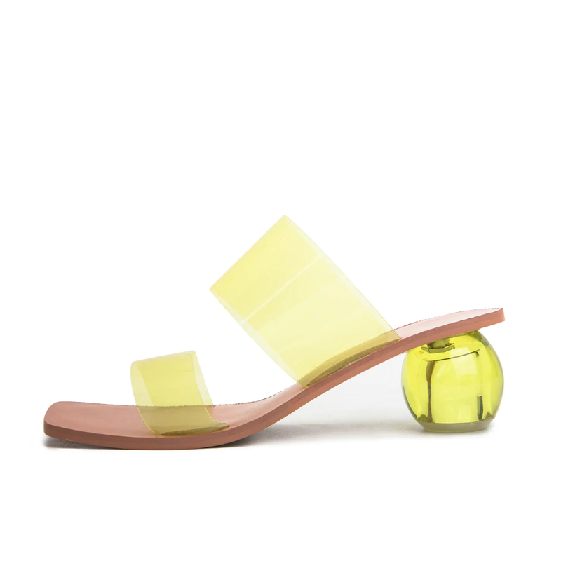 Damen-Slip-On-Sandalen, transparent, PVC, Gummisohle-4