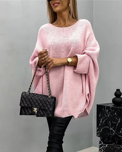Damen-Cape-Pullover, schick, gestrickt, weiches Material-5