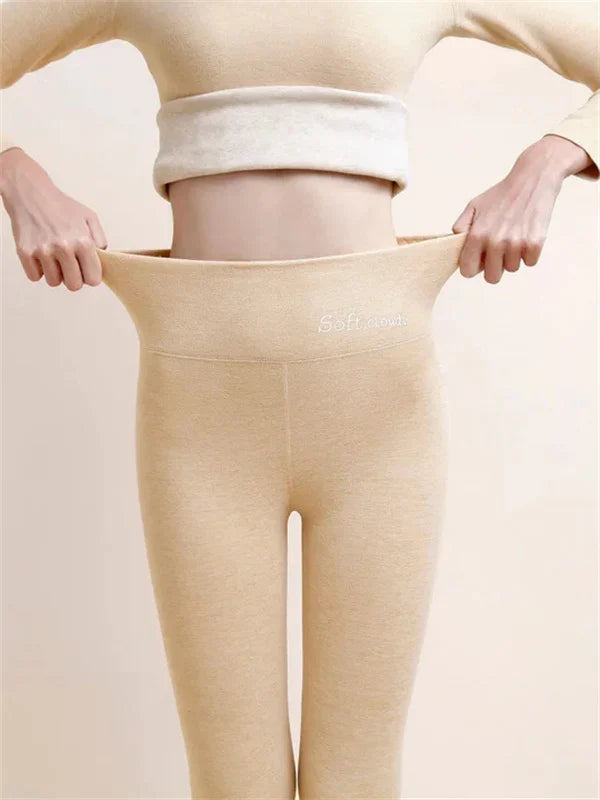 Damen-Leggings, hohe Taille, Polyester und Baumwolle-5