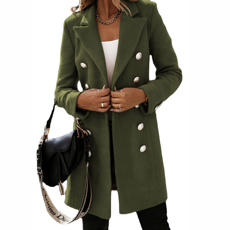 Damen-Mantel Lange Ärmel Polyester Wintermantel-1