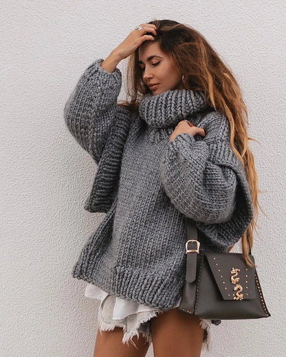 Variant image for Damen-Rollkragen-Strickpullover, oversized Acryl-5