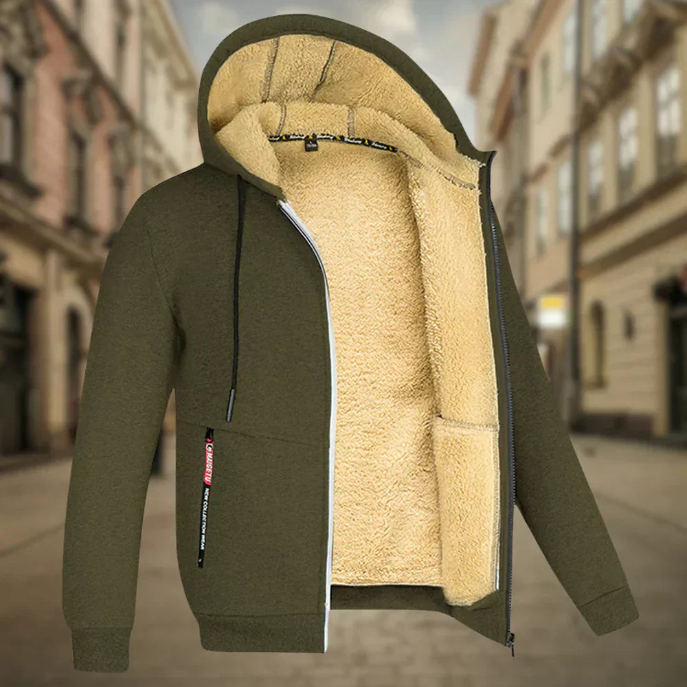 Herren-Hoodie aus Fleece, moderne lässige Passform, 100 % Polyester – 1