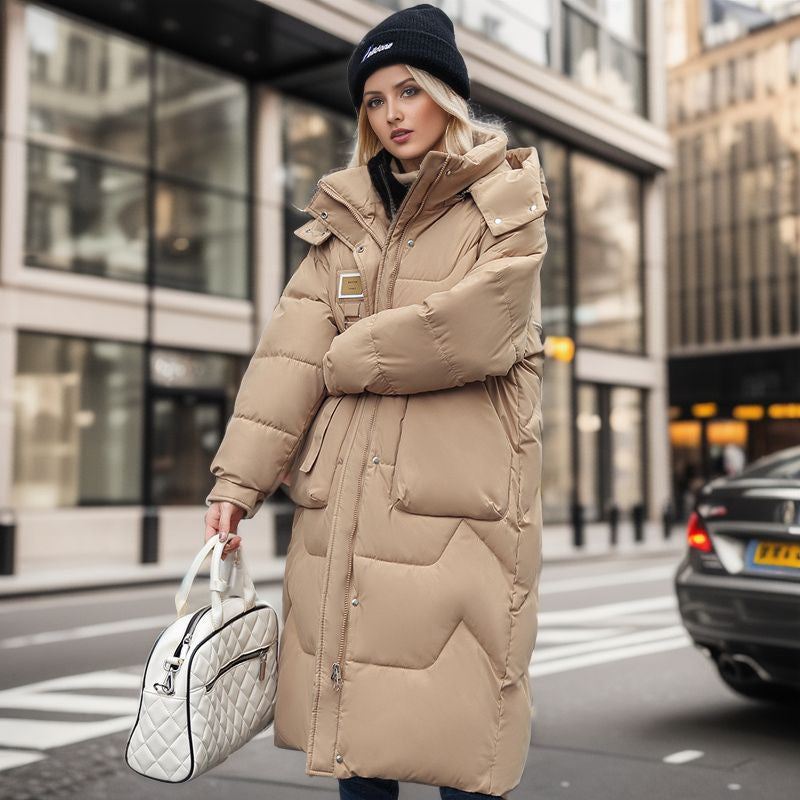 Damenjacke Baumwolle mit abnehmbarer Kapuze für kalte Wintermonate-6