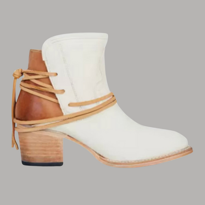 Damen Ankelstiefel Elegantes Leder-4