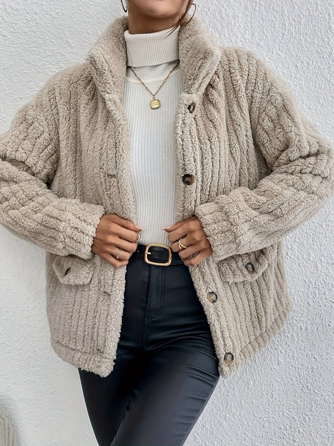 Damenjacke mit Knopfdetails im doppelseitigen Design – elegante Jacke für Damen-1