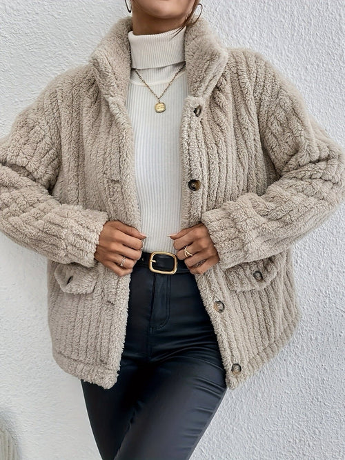 Damenjacke mit Knopfdetails im doppelseitigen Design – elegante Jacke für Damen-1