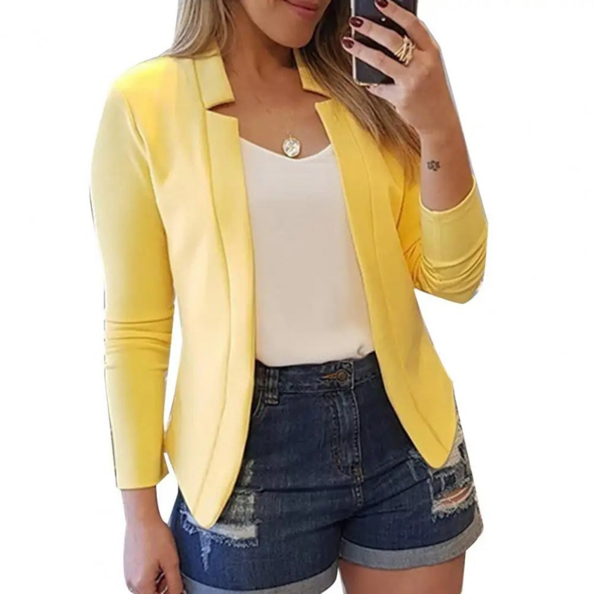 Variant image for Damen Blazer Tailliertes Polyester für Büroarbeit Elegantes Design-25