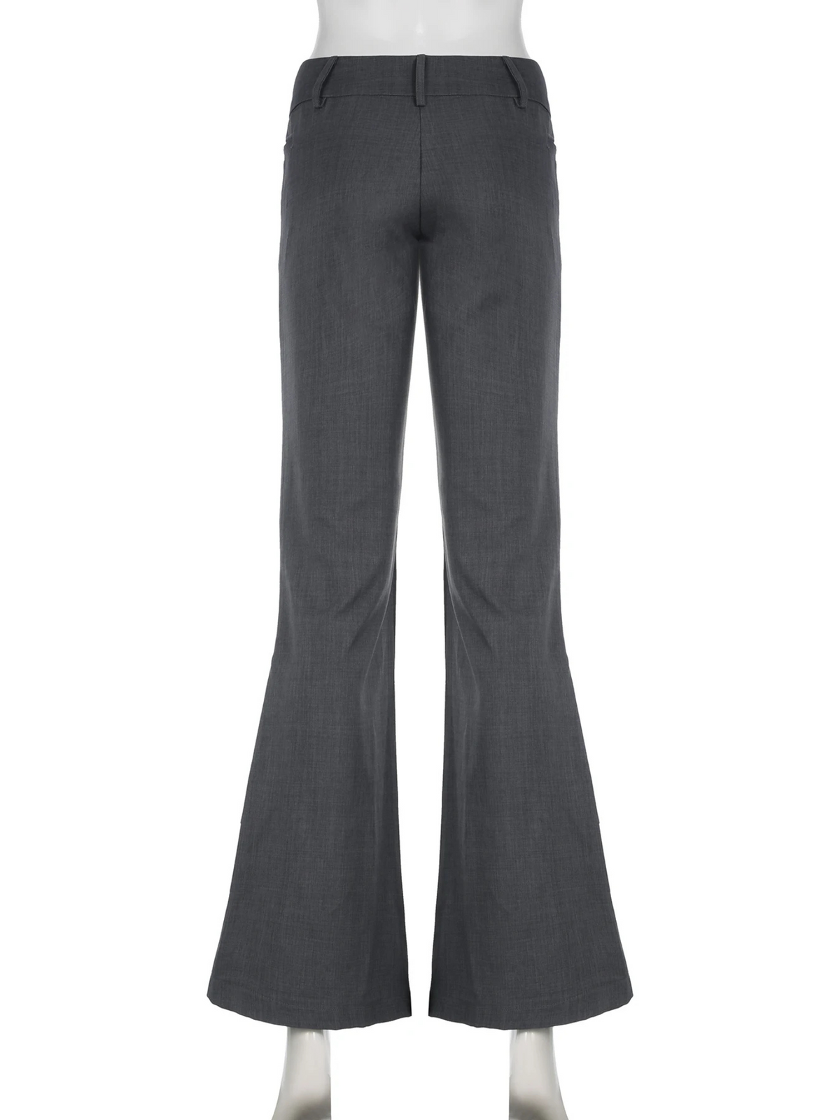 Damen-Hose, hohe Taille, Polyester, grau-5