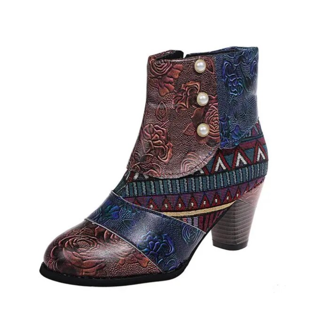 Wasserabweisende Retro-Damenstiefel aus synthetischem Material – Ergonomisches Design für Komfort und Stil, Schwarz/Braun 3