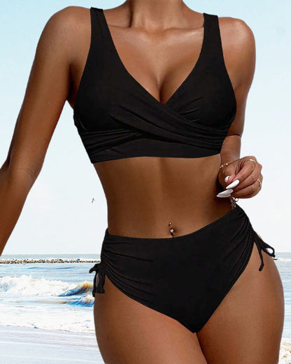 Damen Bikini Verstellbarer Schnürung Weiches Nylon Elastan-6