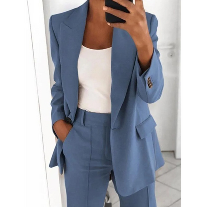 Damen Blazer Langarm Tailliert Hochwertiger Stoff-5