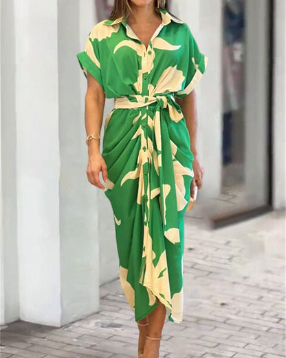 Schöne Damenkleider, Kunstdruck, figurbetont, Polyester-1