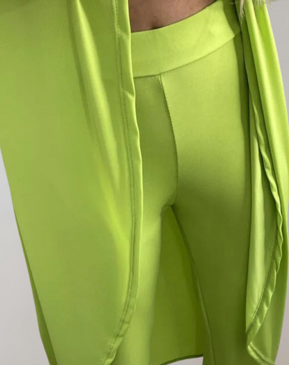 Damen-zweiteiliges Kleid, Spitzendetails, Polyester, fließender Rock-2