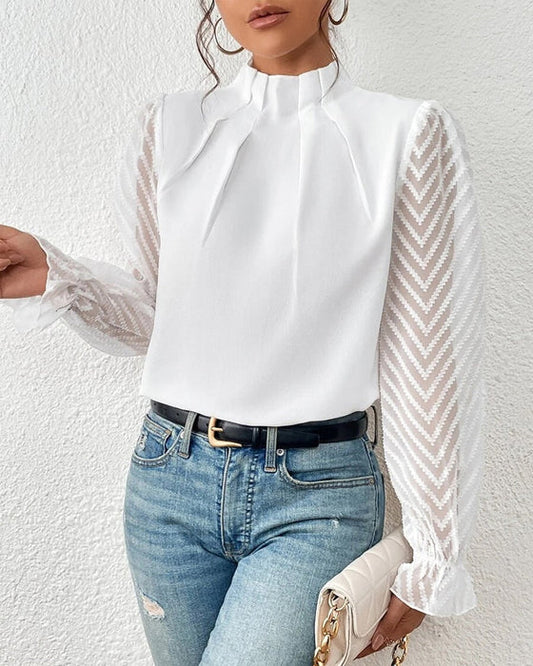 Damen-Armbluse, lang, lässiger Stil, leichtes Material-1