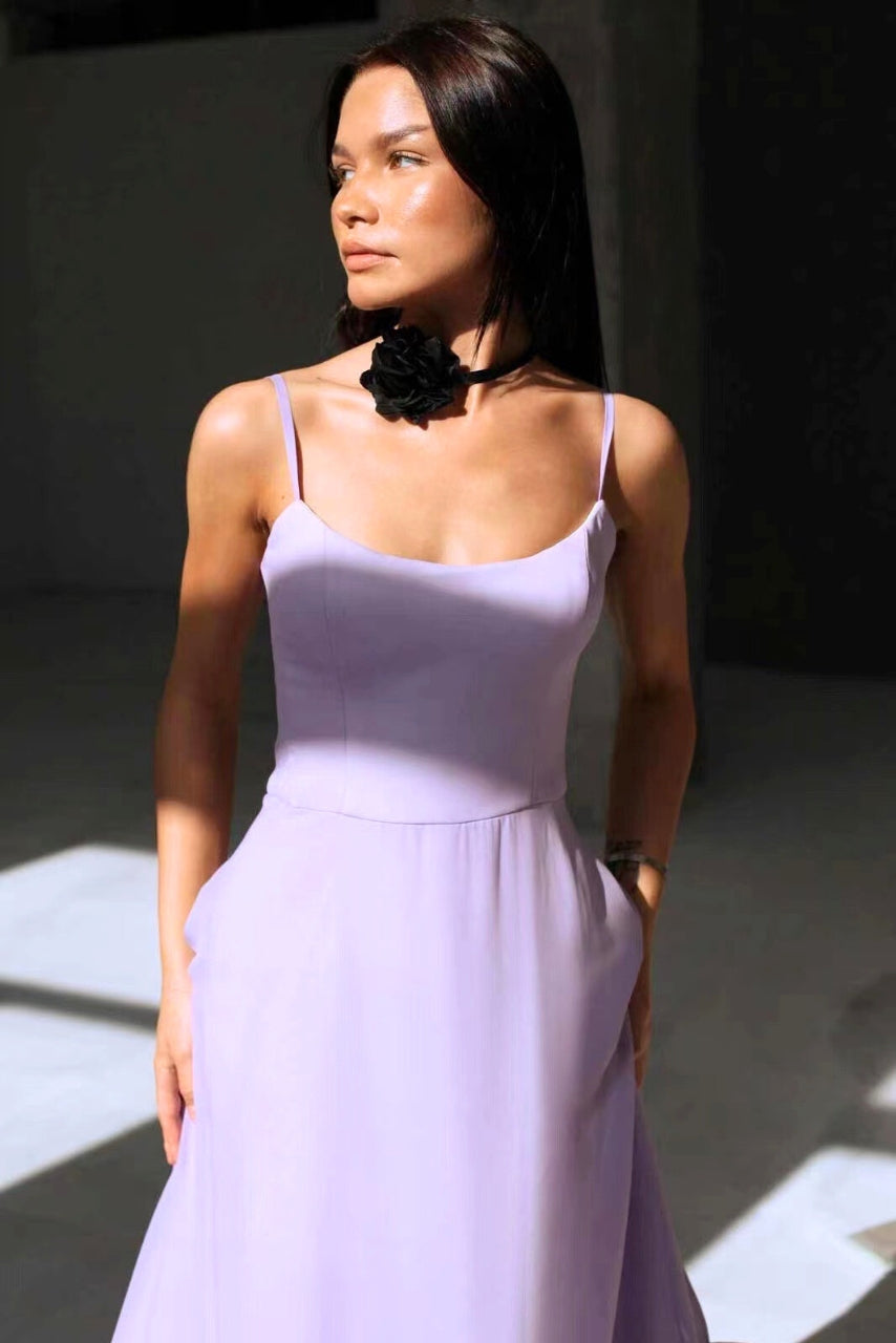 Damen-Midikleid, zeitlos, leichtes Material, elegante Silhouette-3