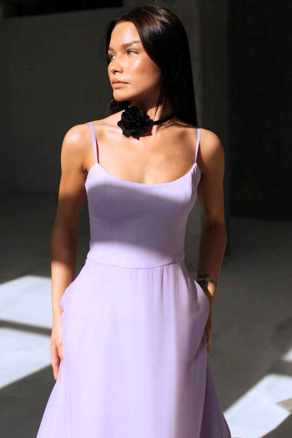 Damen-Midikleid, zeitlos, leichtes Material, elegante Silhouette-3