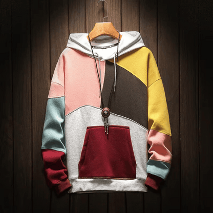 Herren-Hoodie im farbenfrohen Design – weiche Baumwollmischung mit geräumiger Kapuze und Kängurutasche 6