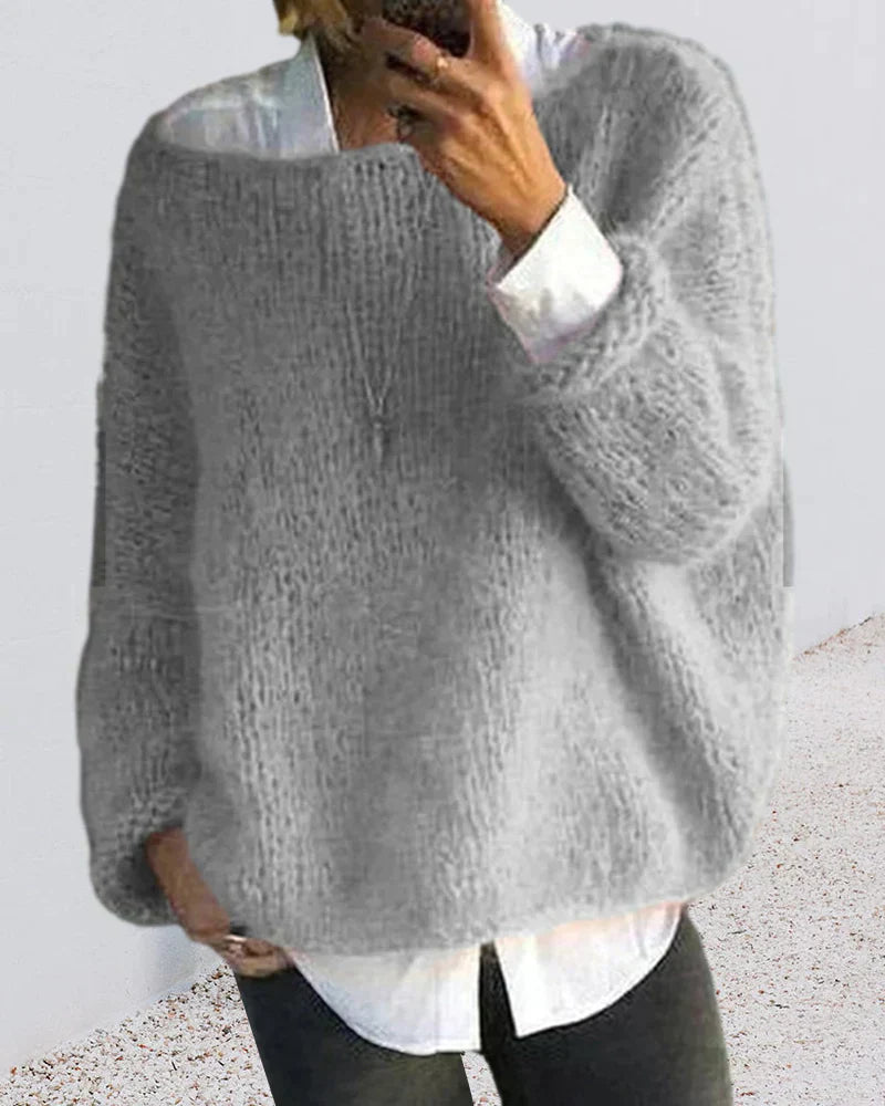 Damen-Off-Shoulder-Pullover, weiche Mischung, trendiges Design 2