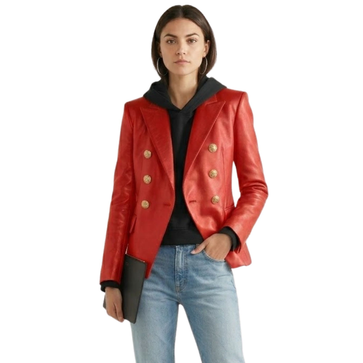 Damen-Blazer, Doppelbrust, tailliertes Polyester