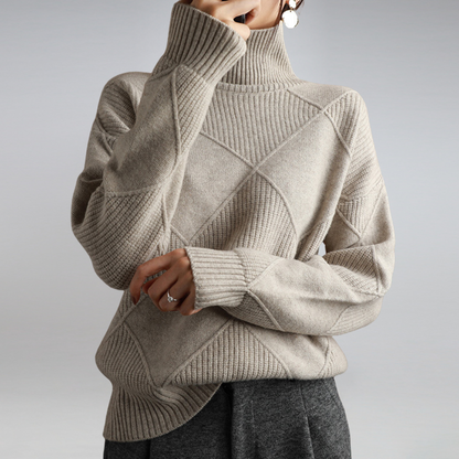 Damen-Strickpullover, Rollkragen, weiche Baumwolle 1