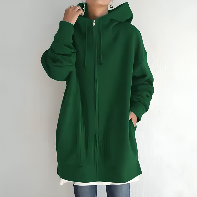 Damen Oversized Jacke mit Kapuze Polyester-3