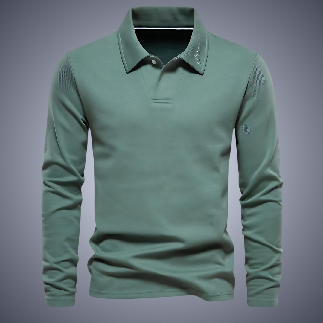 Herren-Freizeitpoloshirt, klassische Baumwolle, lässige Passform-2