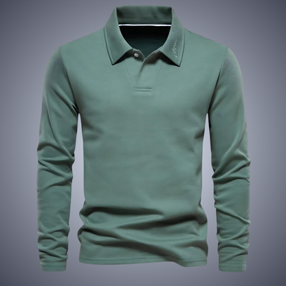 Herren-Freizeitpoloshirt, klassische Baumwolle, lässige Passform-2