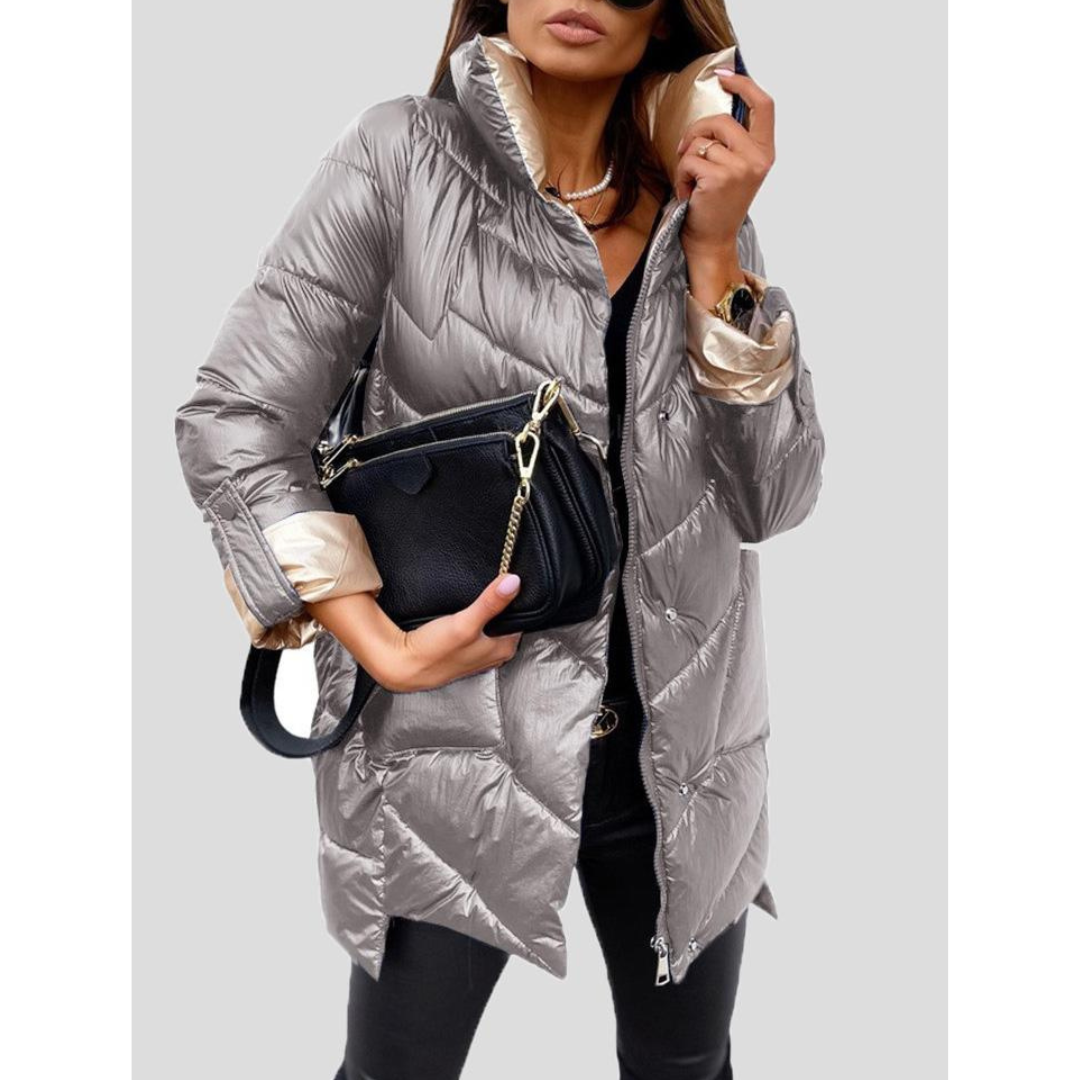 Damen-Lange Winterjacke, Modernes Polyester, für Kalte, Tage-6