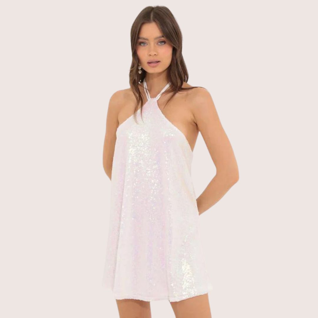 Variant image for Damen-Minikleid, glitzernd, mit Neckholder, aus Polyester-11