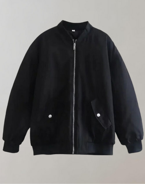 Herren-Bomberjacke, mit Stehkragen, Reißverschluss, aus Polyester-1