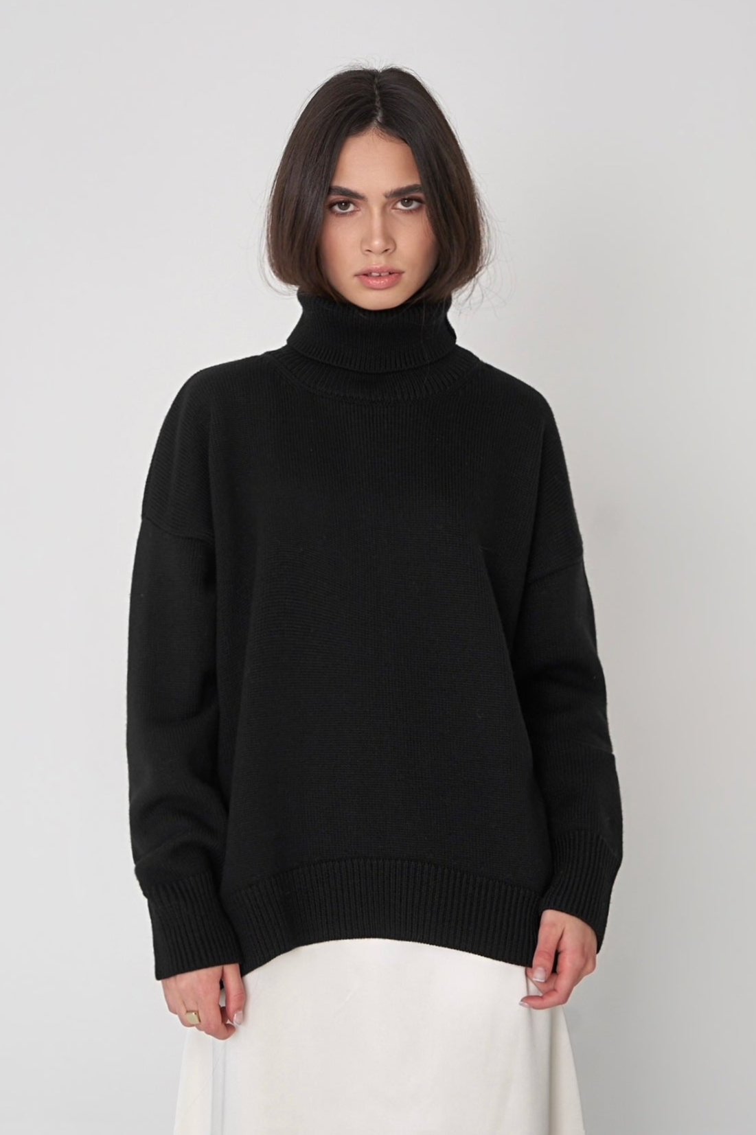 Variant image for Damen-Rollkragen-Strickpullover, lockere Passform, Winter-3