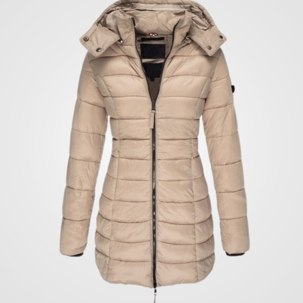 Variant image for Langer Wintermantel Damen Slim Fit Polyester mit Hoher Kragen-25