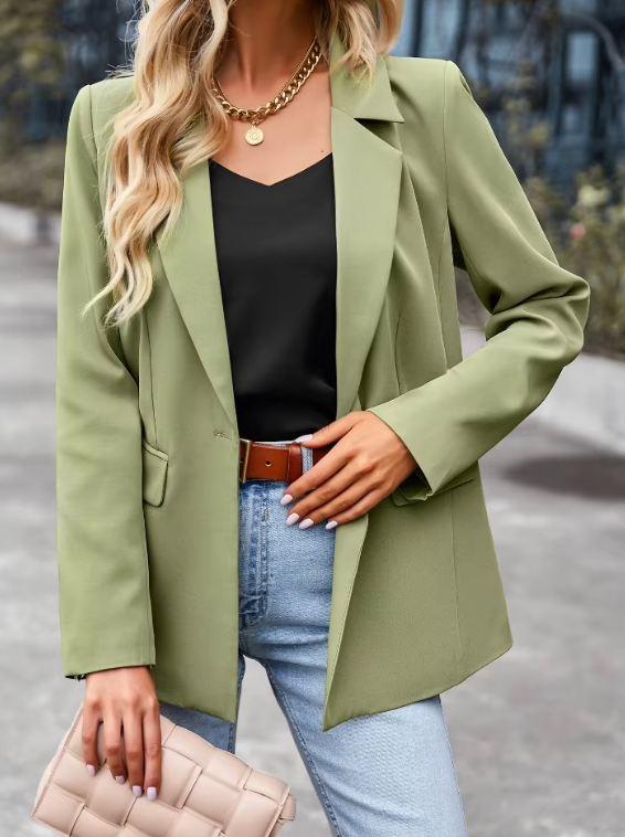 Damen Blazer Lockere Passform Polyester für Alltag und Fest 9