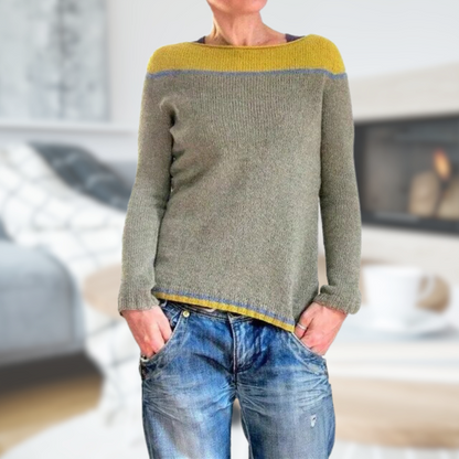 Variantenbild für gestrickten Damenpullover mit Rundhalsausschnitt, lässig, 100% Baumwolle-19