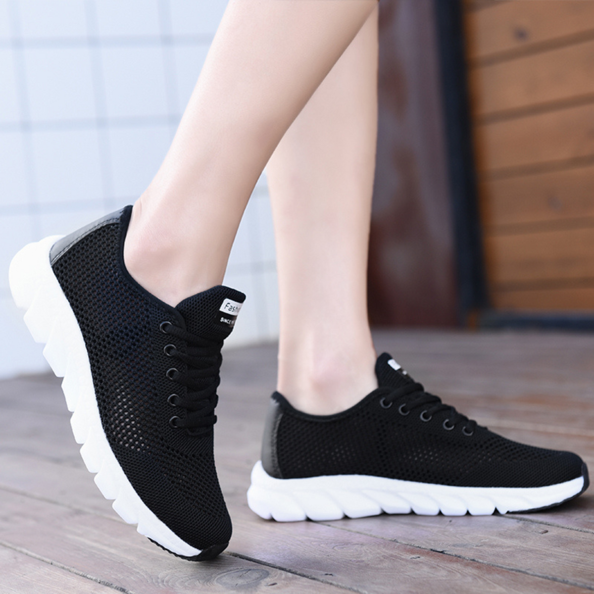 Damen-Sportschuhe, leicht mit extra Halt, atmungsaktivem Synthetikmaterial 2
