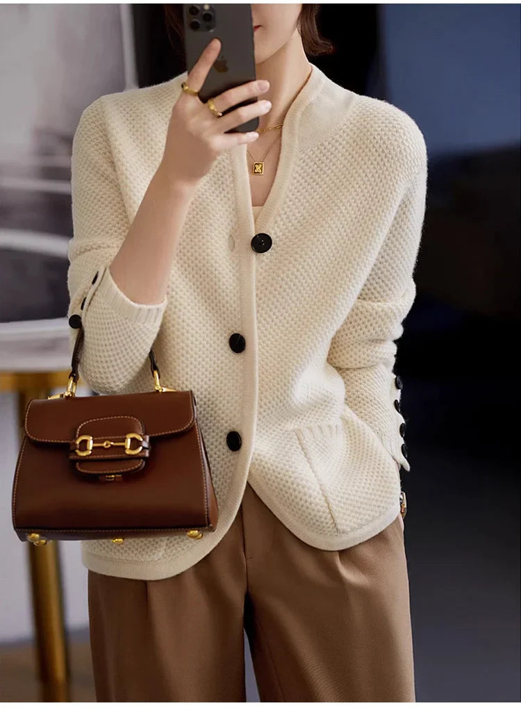 Variantenbild für Damen-Strick-Rollkragenpullover aus 100 % Wolle, elegante Wintermode-9