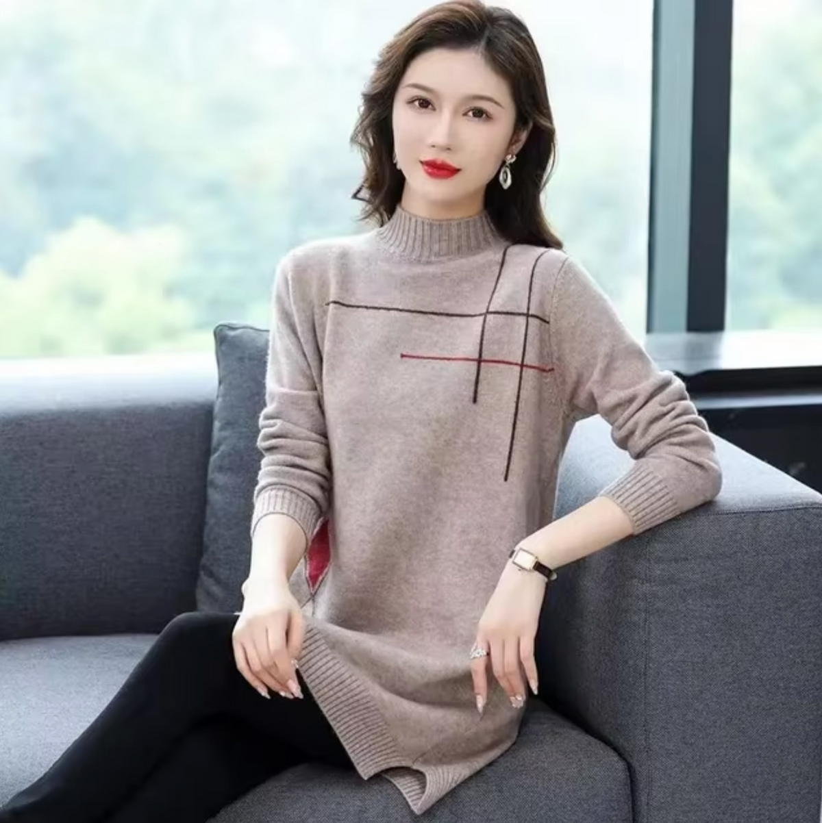 Variant image for Damen-Strickpullover, halblanger Wollmix, weich, lässige Passform-25