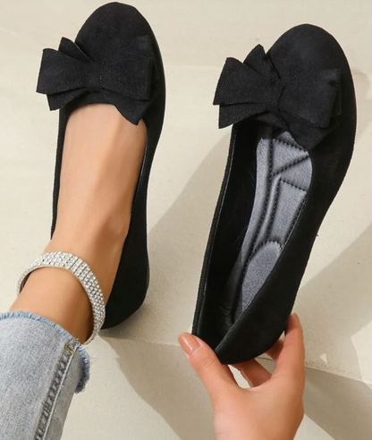 Damen-Loafers aus Leder und Textil mit elegantem Design und verspielter Schleife – bequeme Passform für alle Anlässe 6