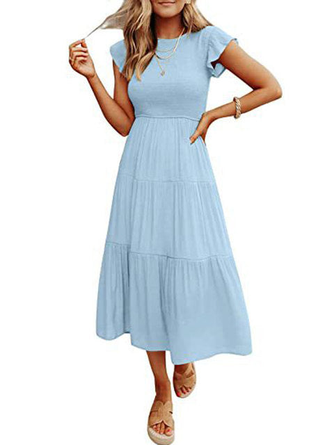 Damen-Sommerkleid, leicht und luftig, für Mittsommer und Fest 5