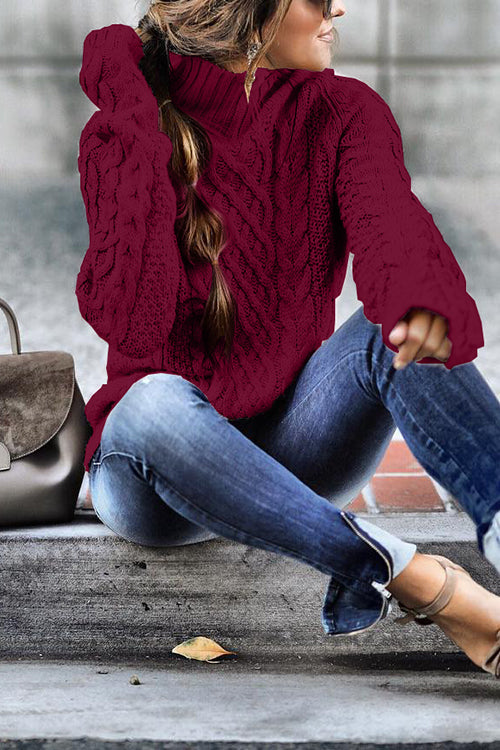 Variant image for Damen-Stehkragen-Strickpullover, Zopfstrick, Acryl, Polyester-17