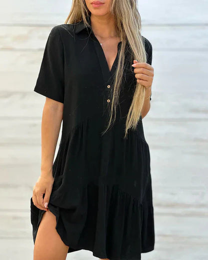 Damen-Kleid, mit Revers stilvolles Design leichte Materialien elegante Passform-2
