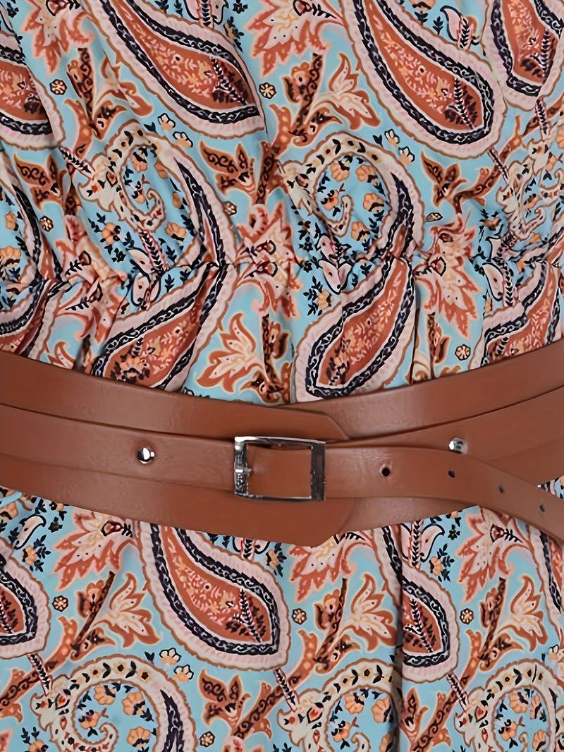 Damen-Maxikleid, geblümte kurze Ärmel, weicher Stoff, für Sommer 3