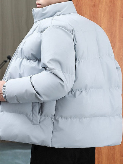 Herren-Winterjacke, Steppung und Stehkragen, aus Baumwolle-2