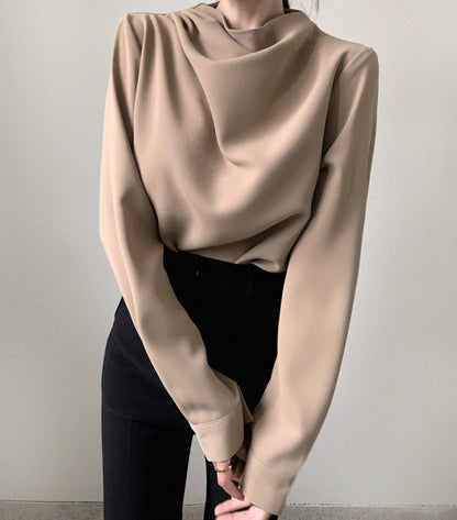 Damen Hemd Unregelmäßig Langarm Polyester 6