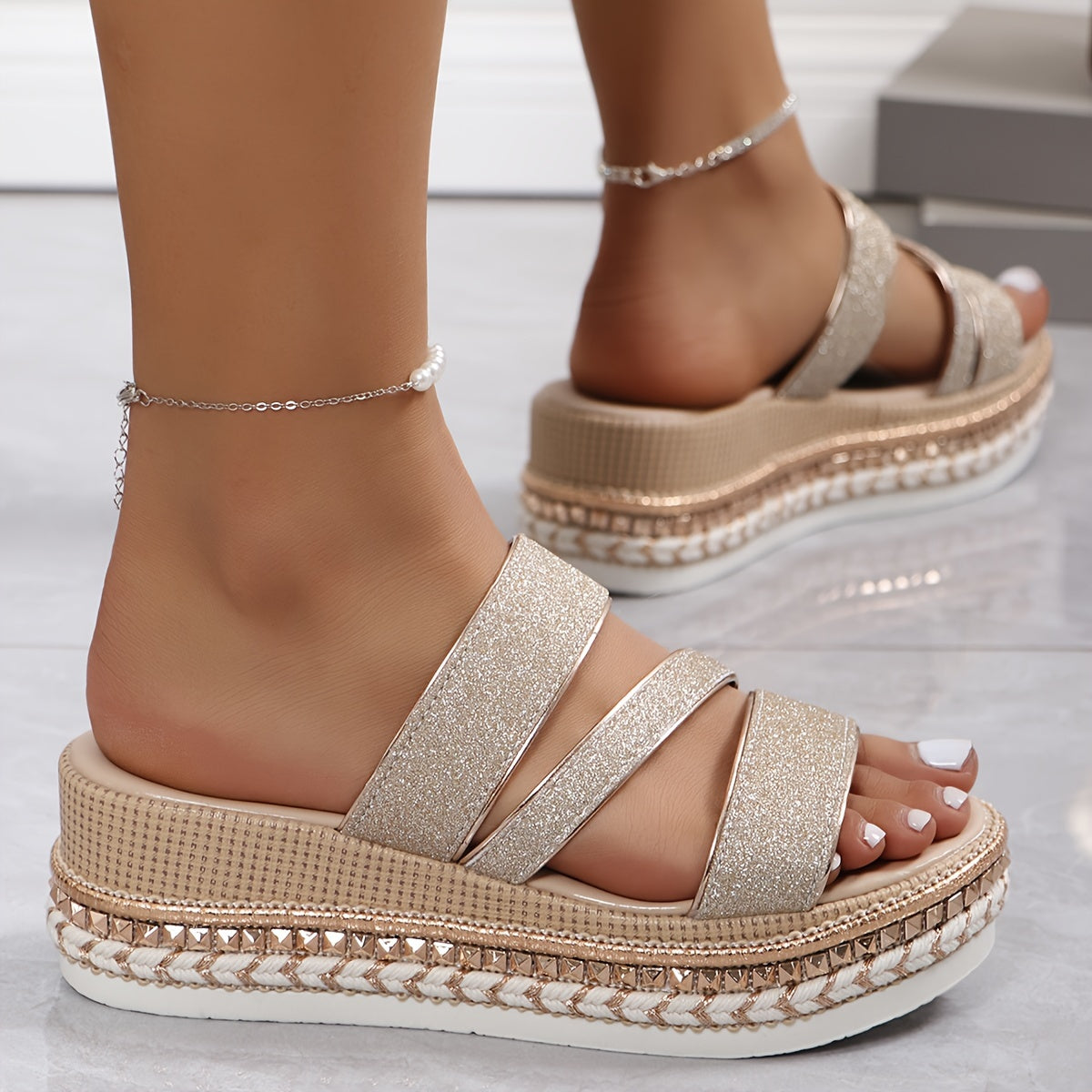 Damen-Sandalen, elegant, orthopädische Sohle, Synthetikleder-3