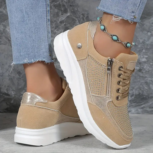 Damen-Sneakers, Wedge, glänzendes PU-Leder-1