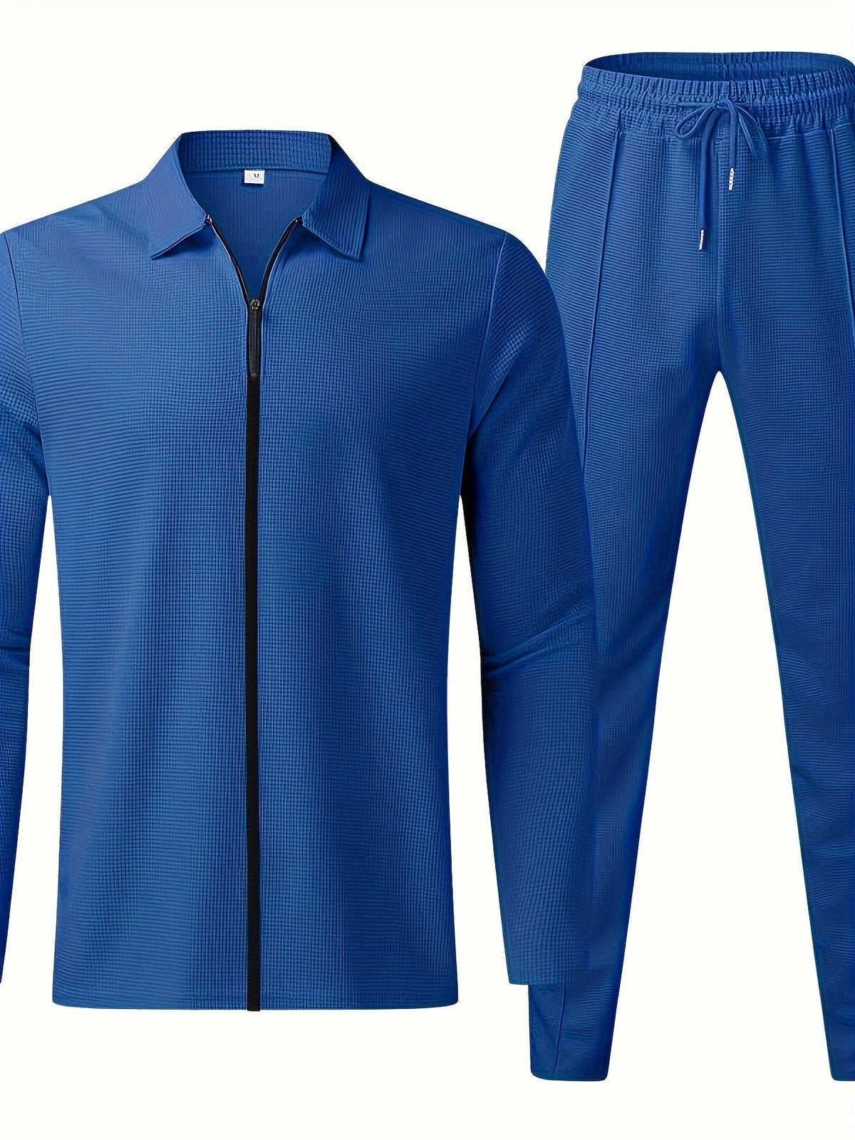 Herren Trainingsanzug Volle Zip Baumwolle Casual-6
