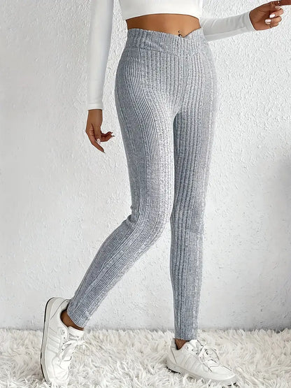 Variant image for Damen-Skinny-Hose, hohe Taille, gerippt, Stretchmaterial-1
